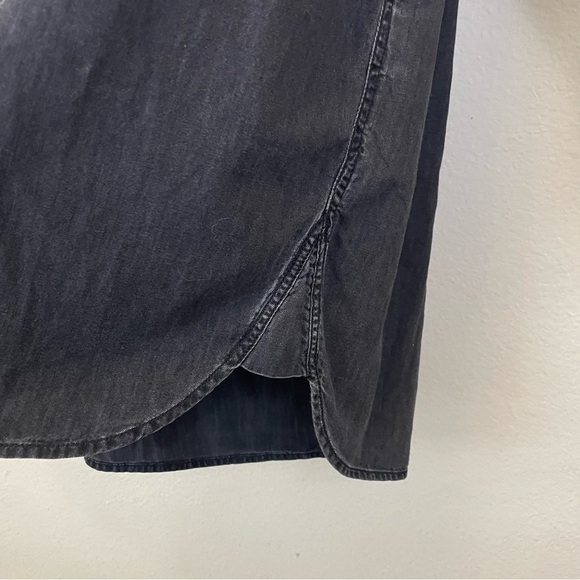 NWT Madewell Denim Popover Top Long Sleeve in Black Wash Size Small - Picture 10 of 14